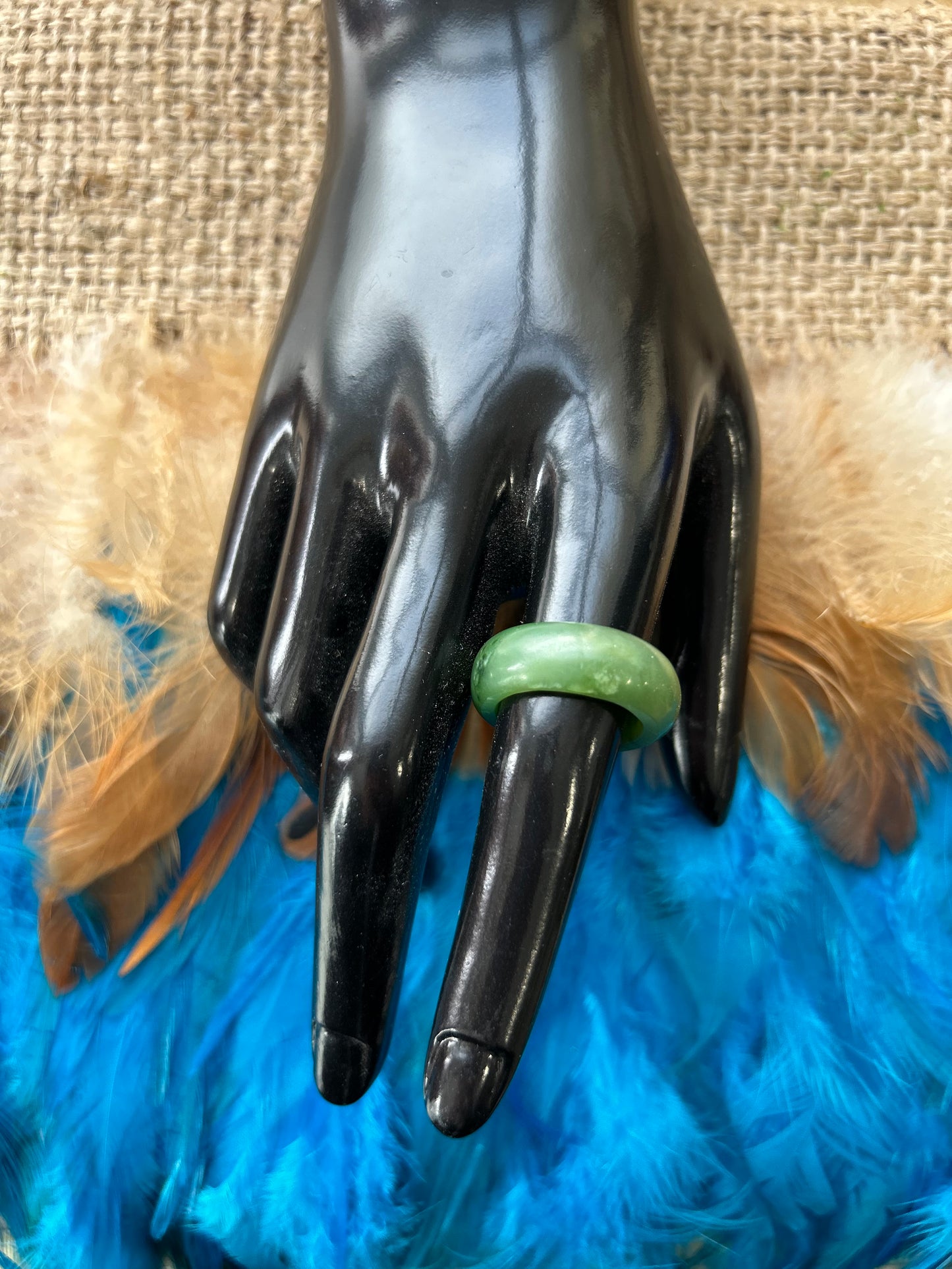 carved pounamu ring