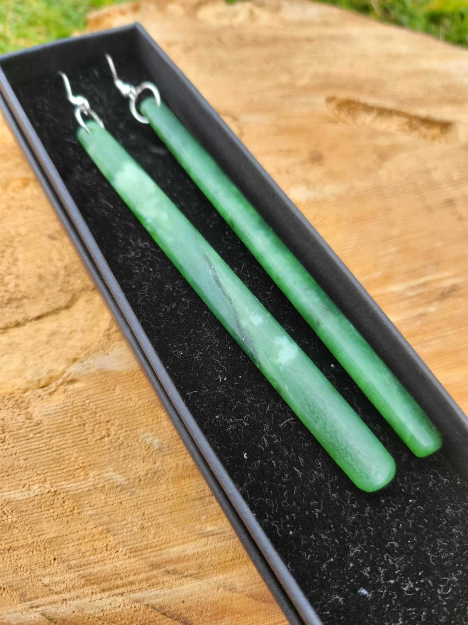 pounamu earrings long