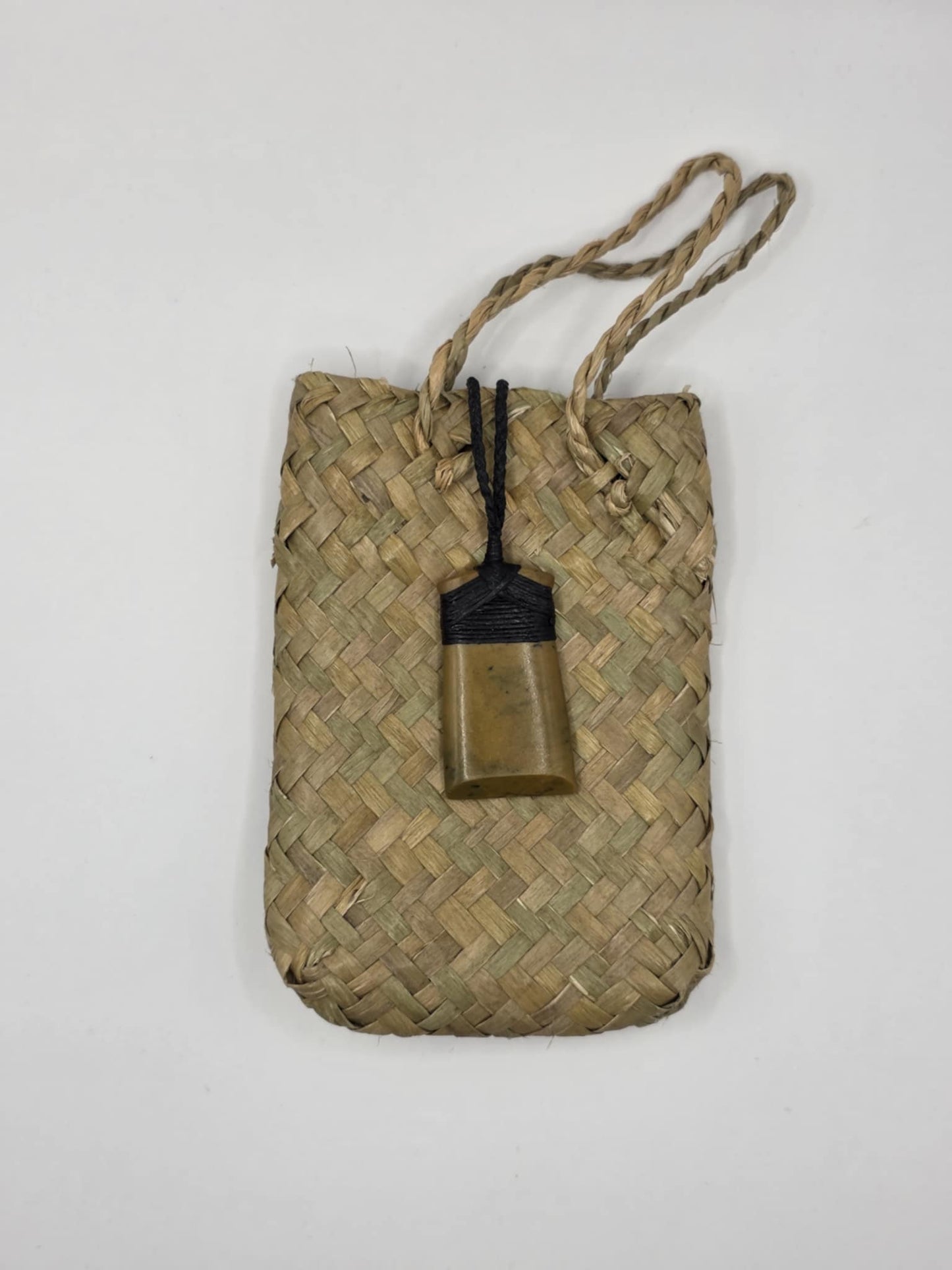 carved pounamu toki (adze) necklace, beautiful yellow variation, on black cord