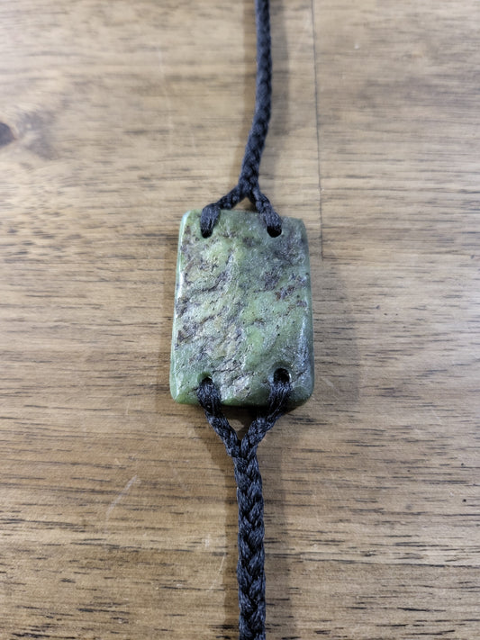 pounamu bracelet (rectangle) on black cord