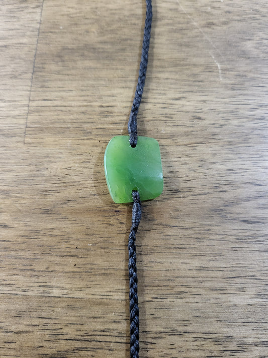 pounamu bracelet (square) on black cord